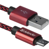 Кабель DEFENDER USB08-03LT, USB2.0, красный, LED, AM-MicroBM, 1м (1/100)