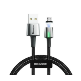 Кабель USB - микро USB Baseus CAMXC-K06 Zinc Magnetic, 1.0м, круглый, 2.1A, нейлон, цвет: зелёный