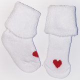 Носочки Littlebloom 3, махровые, Белые с красным сердечком, р. 6-8 см.