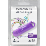 USB  4GB  Exployd  570  пурпурный