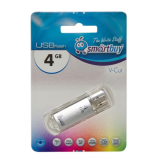 USB  4GB  Smart Buy  V-Cut  серебро