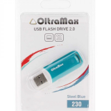 USB  8GB  OltraMax  230  стальной синий