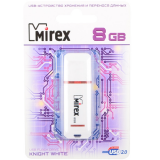 USB  8GB  Mirex  KNIGHT  белый  (ecopack)