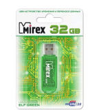 USB  32GB  Mirex  ELF  зелёный  (ecopack)