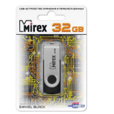 USB  32GB  Mirex  SWIVEL  чёрный  (ecopack)