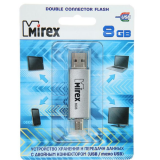USB  8GB  Mirex  SMART  серебро  OTG  (ecopack)