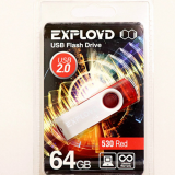 USB  64GB  Exployd  530  красный