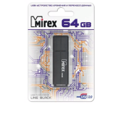 USB  64GB  Mirex  LINE  чёрный  (ecopack)