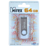 USB  64GB  Mirex  SWIVEL  белый  (ecopack)