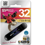 USB 3.0  32GB  Silicon Power  Blaze B10, термочувствительный корпус, черный