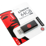 USB 3.0  64GB  Kingston Data Traveler DT106  чёрный/красный