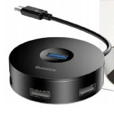 USB-концентратор Baseus, 4 гнезда, 1 Type-C выход, цвет: чёрный (1/60)