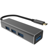 Кабель-концентратор USB 3.1 Type-Cm --> 4 port USB3.0(f)  Aluminum Shell VCOM <DH310A> (1/108) (1/10