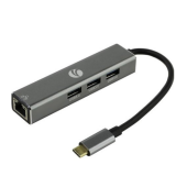 Кабель-концентратор USB 3.1 Type-Cm --> RJ-45+3port USB3.0(f)  Aluminum Shell VCOM <DH311A> (1/150)