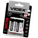 Батарейки VIDEX HR14/C 3500mAh 2BL (LSD, низк. саморазряд)