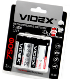 Батарейки VIDEX HR20/D 7500mAh 2BL (LSD, низк. саморазряд)