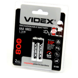 Батарейки VIDEX HR03/AAA  800mAh 2BL (LSD, низк. саморазряд) (2/20/200)