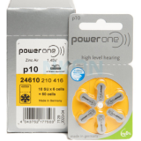 Батарейки PowerOne 10, для слуховых аппаратов (6/60/300)