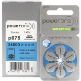 Батарейки PowerOne 675, для слуховых аппаратов (6/60/300)