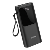 Зарядное устройство HOCO J41, 10000mAh, 2 USB выхода, Micro, Lightning и Type-C входы, дисплей, чёрн