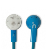 Наушники Travel Sound Flat, голубые, вкладыши c микрофоном, шнур 1,0 м. (1/400)