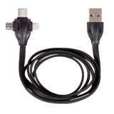 Кабель RITMIX RCC-300, USB - Micro USB+USB Type-C+8pin lightning, 1 м., плоский кабель (1/50)