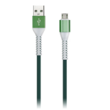 Дата-кабель Smartbuy Micro кабель в TPE оплетке Flow3D, 1м. мет.након., <2А, зеленый (iK-12FL green)