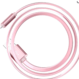 Кабель USB - 8 pin HOCO UPL12 Plus Jelly, 1.2м, плоский, 2.4A, силикон, индикатор зарядки, цвет: роз