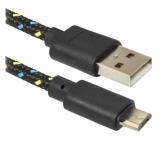 Кабель DEFENDER USB08-03BH USB2.0, черный, AM-MicroBM, 1м (1/100)