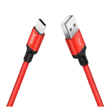 Кабель USB - 8 pin HOCO X14 Times speed, 1.0м, круглый, 2.0A, ткань, цвет: красный (1/30/330)