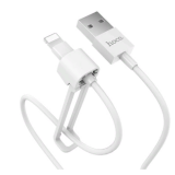 Кабель USB - Apple 8 pin HOCO X31, 1.0м, круглый, 2.1A, силикон, держатель настольный, цвет: белый