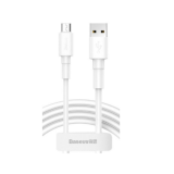 Кабель USB - микро USB Baseus, CAMSW-02, Mini White, 1.0м, круглый, 2.4A, силикон, цвет: белый