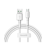 Кабель USB - микро USB Baseus, CAMSW-C02, Mini White, 0.5м, круглый, 4A, силикон, цвет: белый