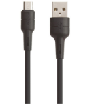 Кабель USB - микро USB Borofone BX30 Silicone, 1.0м, круглый, 2.4A, силикон, цвет: чёрный