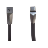 Кабель USB - Type-C HOCO X4 Zinc Alloy Rhombus, 1.2м, плоский, 2.1A, силикон, цвет: чёрный (1/32/320