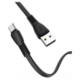 Кабель USB - Type-C HOCO X40 Noah, 1.0м, плоский, 2.4A, силикон, цвет: чёрный (1/33/330)