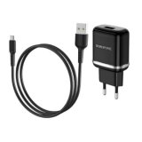 Блок питания сетевой 1 USB Borofone, BA36A, Hight Speed, пластик, QC3.0, кабель Type-C, цвет: чёрный
