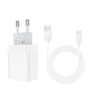 Блок питания сетевой 1 USB Borofone, BA47A, Mighty, 3A, пластик, кабель Type-C, цвет: белый (30/120)