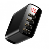 Сетевое зарядное устройство 4 USB Baseus, BS-C914 (CCJMHB-B01), Mirror Lake, 3A, пластик, цвет: чёрн