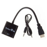 Кабель-переходник HDMI(M) -> VGA(F)+аудио 1080p@60Hz 0.2m  Telecom [TA559] (1/150)