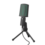 Микрофон проводной Ritmix RDM-126 Black-Green конденсаторный, всенаправленный, пластик, тканевая вст