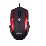 Мышь RITMIX ROM-307, черная/красная, USB (1/40)