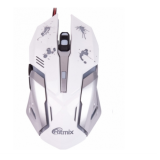 Мышь RITMIX ROM-360, белая, игровая. Разрешение: 800/1200/1600/2400 dpi. USB (1/40)