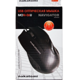 Мышь Nakatomi Navigator MON-06U, черная, USB, проводная, 3 кнопки + ролик прокрутки (1/100)