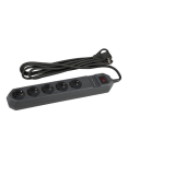 Удлинитель ЭРА USF-5es-1.5m-USB-B, 5гн+2USB, выкл., заземление, черный, 1.5 м. (20/600)