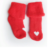 Носочки Littlebloom 3, махровые, Красные с Бел.сердечком, р. 3-4 см.