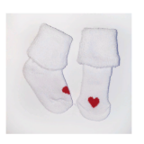 Носочки Littlebloom 3, махровые, Белые с красным сердечком, р. 3-4 см.