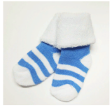 Носочки Littlebloom 2, махровые, Голубые с Белым, полосатые, р. 4-6 см.