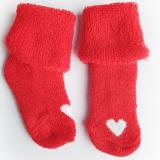 Носочки Littlebloom 3, махровые, Красные с белым сердечком, р. 6-8 см.