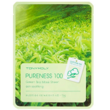 Tony Moly Pureness 100 Mask Green Tea 10ea Успокаивающая тканевая маска для лица с экстрактом зелёно